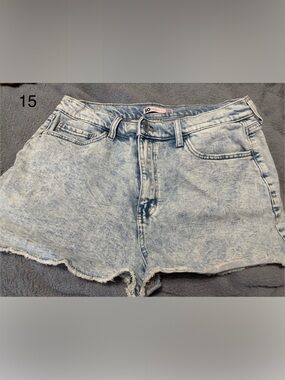 SO Light Acid Wash Blue Denim Shorts